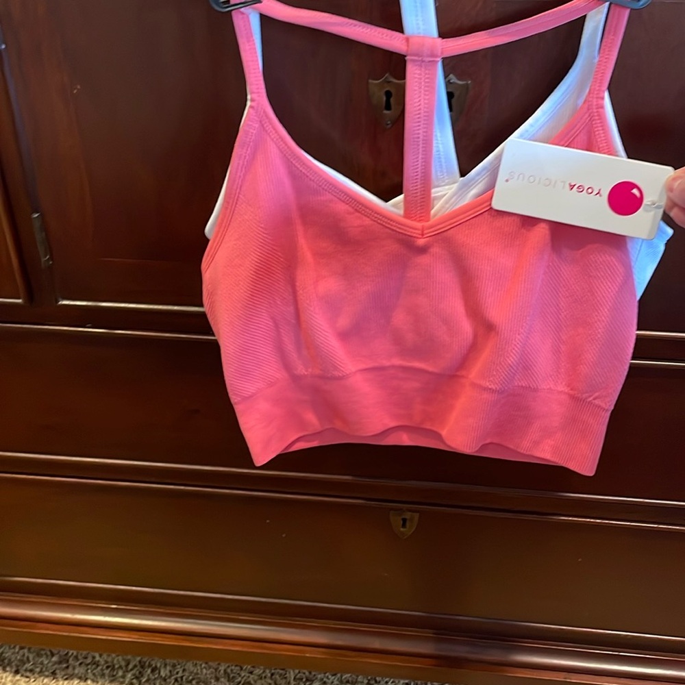 YOGALICIOUS Sports Bra Set of 2 • Medium • Athletic-wear NWT Y back